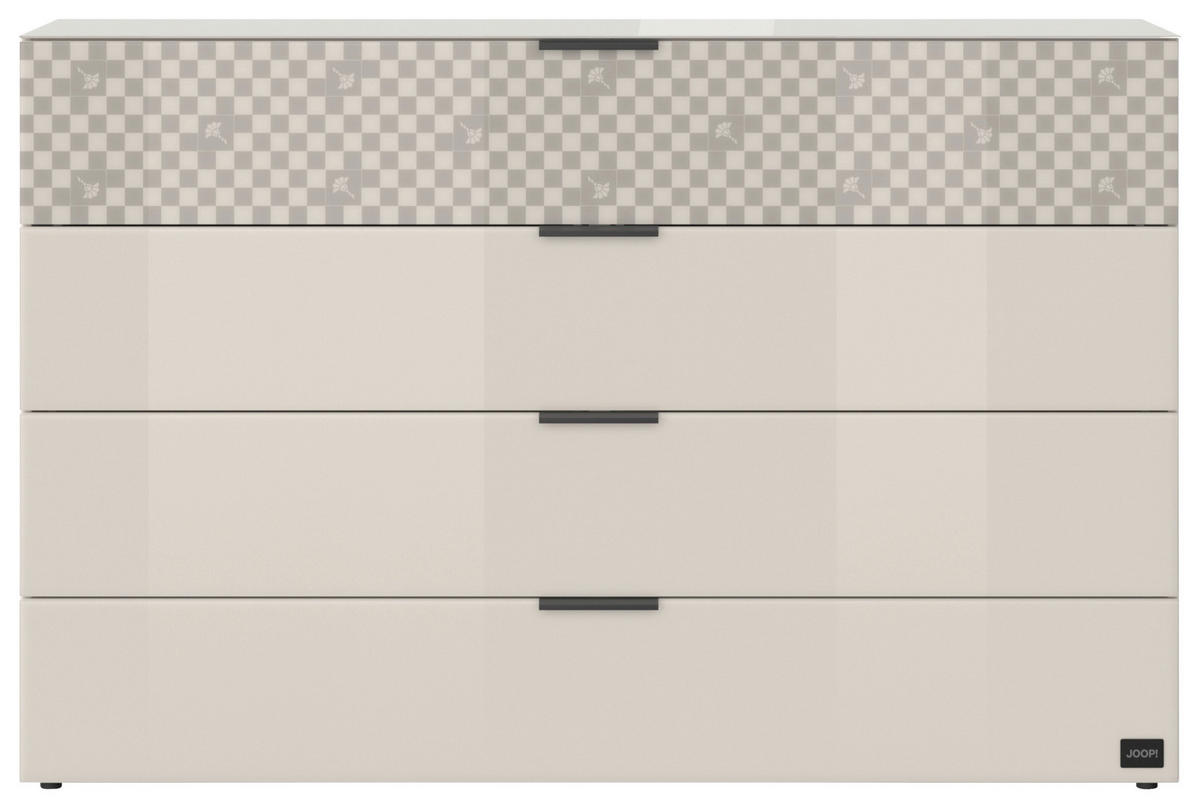 KOMMODE , 120/104/43 cm, 4 Schublade(n)  - Champagner/Schwarz, Design, Glas/Holzwerkstoff (120/104/43cm) - Joop!