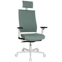 DREHSTUHL  in Flachgewebe Schwarz, Weiss, Pastellgrün  - Weiss/Pastellgrün, Modern, Kunststoff/Textil (48/105-115/48-55cm) - Topstar