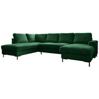 WOHNLANDSCHAFT in Cord Smaragdgrün  - Smaragdgrün/Schwarz, Design, Textil/Metall (197/303/148cm) - MID.YOU