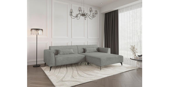 ECKSOFA  in Chenille Greige  300/190 cm  - Hellbraun/Greige, MODERN, Textil/Metall (300/190cm) - Carryhome