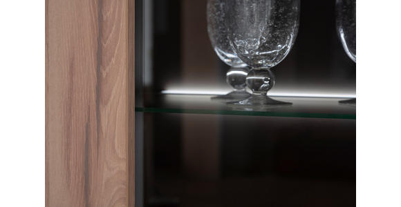 VITRINE in Grau, Eichefarben  - Eichefarben/Anthrazit, Design, Glas/Holzwerkstoff (70/198/38cm) - Carryhome