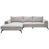 ECKSOFA in Webstoff Hellgrau  - Hellgrau/Schwarz, Design, Textil/Metall (187/298cm) - Stylife