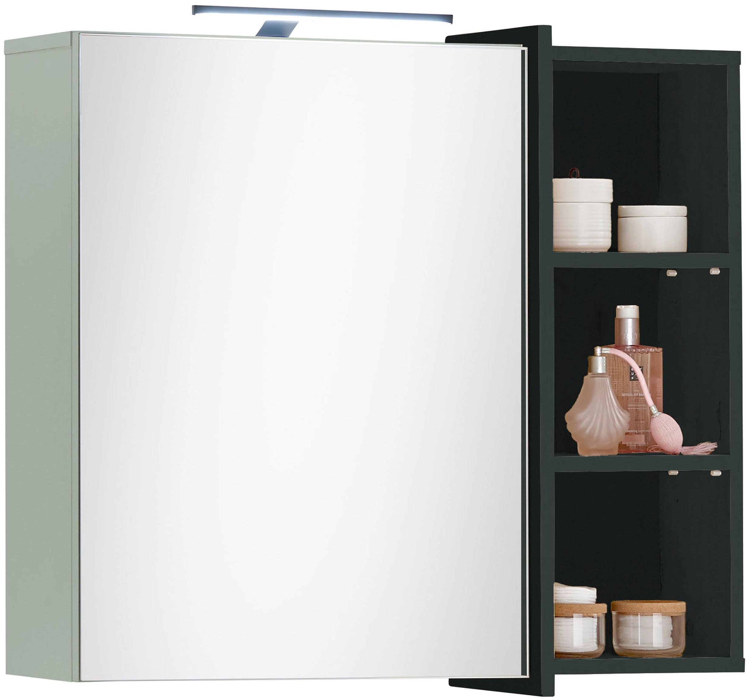 SPIEGELSCHRANK 80/72/22 cm  - Schwarz/Grün, LIFESTYLE, Glas/Holzwerkstoff (80/72/22cm) - home24