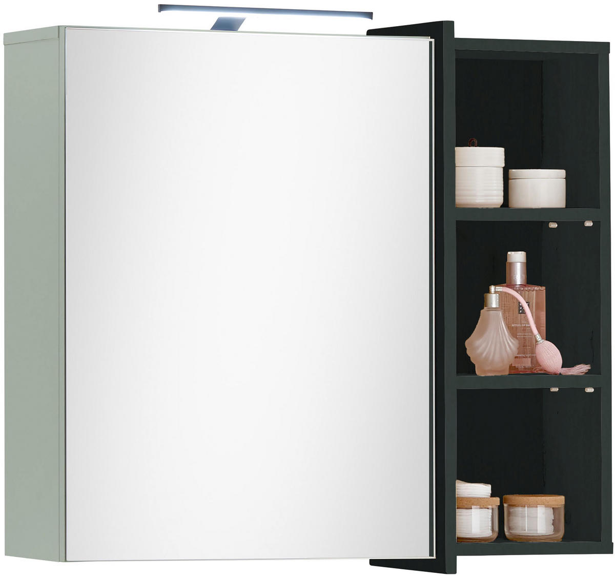 SPIEGELSCHRANK 80/72/22 cm  - Schwarz/Grün, LIFESTYLE, Glas/Holzwerkstoff (80/72/22cm) - home24