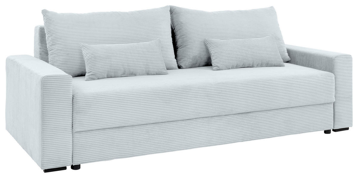 SCHLAFSOFA  mit Liegefunktion, Rücken echt, haustierfreundlicher Bezug Cord Grau  - Schwarz/Grau, KONVENTIONELL, Kunststoff/Textil (233/92/108cm) - Carryhome