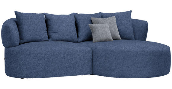 ECKSOFA in Flachgewebe Dunkelblau  - Dunkelgrau/Schwarz, MODERN, Kunststoff/Textil (235/166cm) - Hom`in