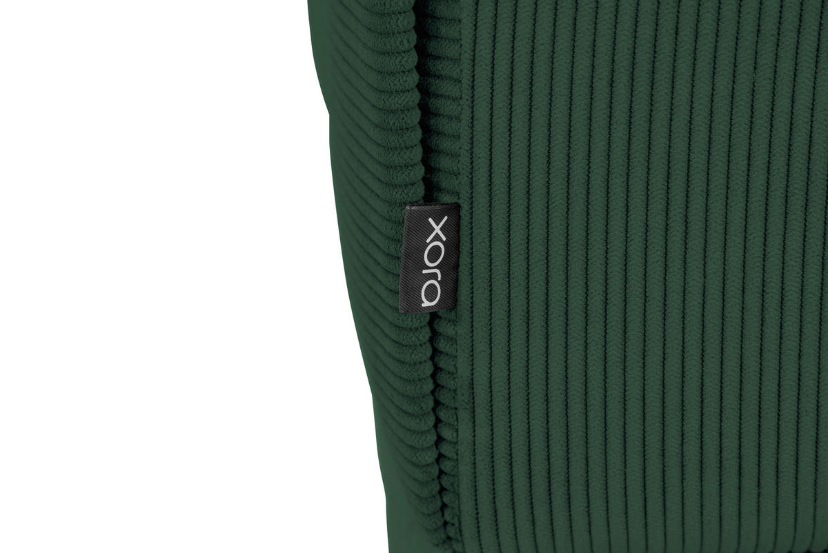 ECKSOFA ERNO in Cord Grün  262/183 cm  - Schwarz/Grün, Design, Textil/Metall (262/183cm) - MID.YOU