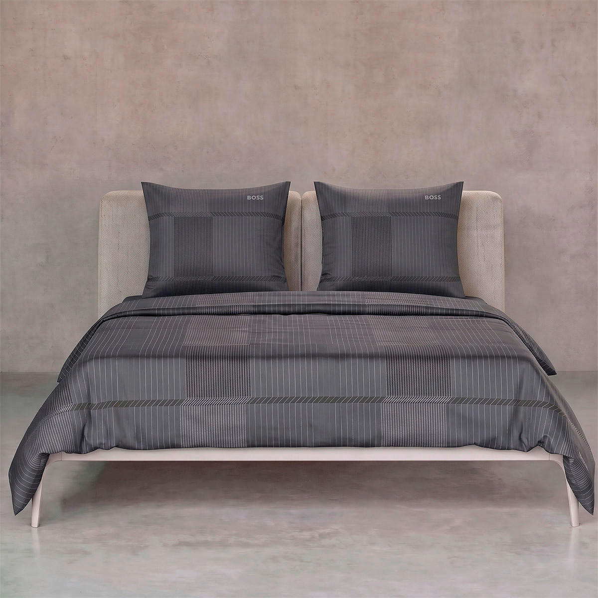 BETTWÄSCHESET 3-teilig Logan 200/210 cm  - Grau, Design, Textil (200/210cm) - Hugo Boss