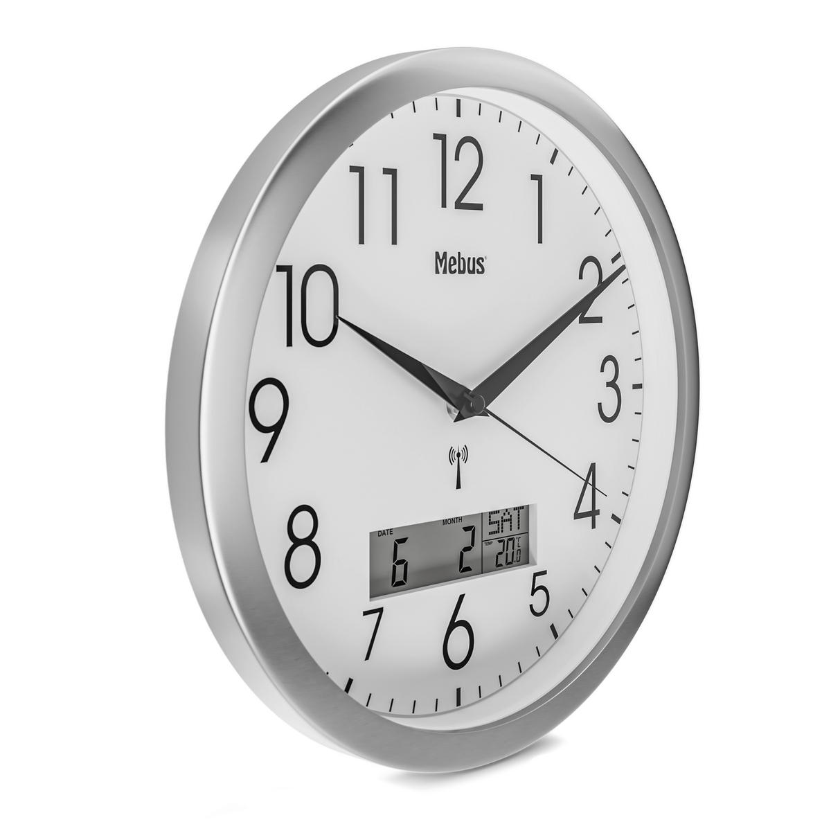 WANDUHR Weiß, Silberfarben  - Silberfarben/Weiß, Basics, Kunststoff (30cm)