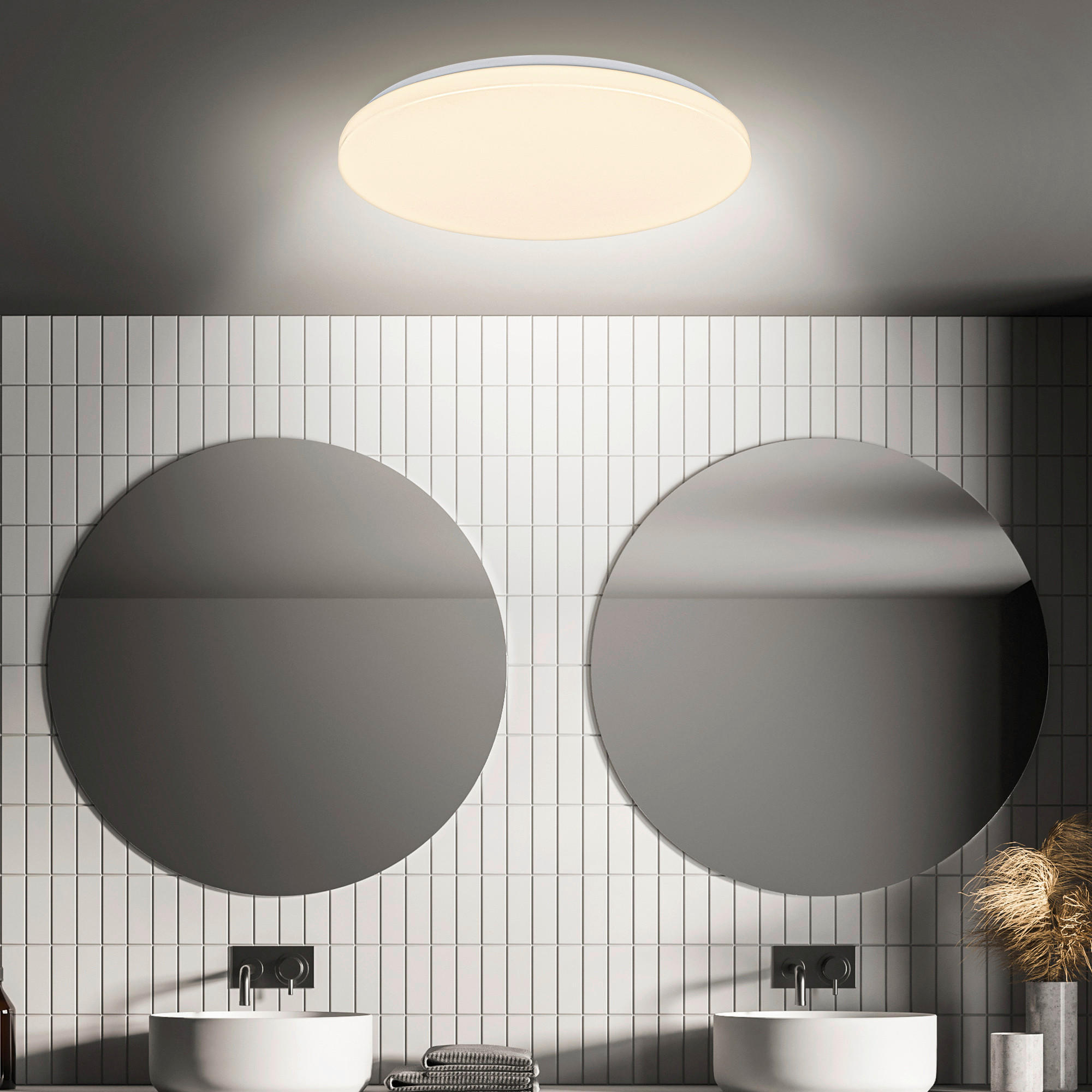 LED-DECKENLEUCHTE Walk 27/6,5 cm   - Weiß, Basics, Kunststoff/Metall (27/6,5cm)