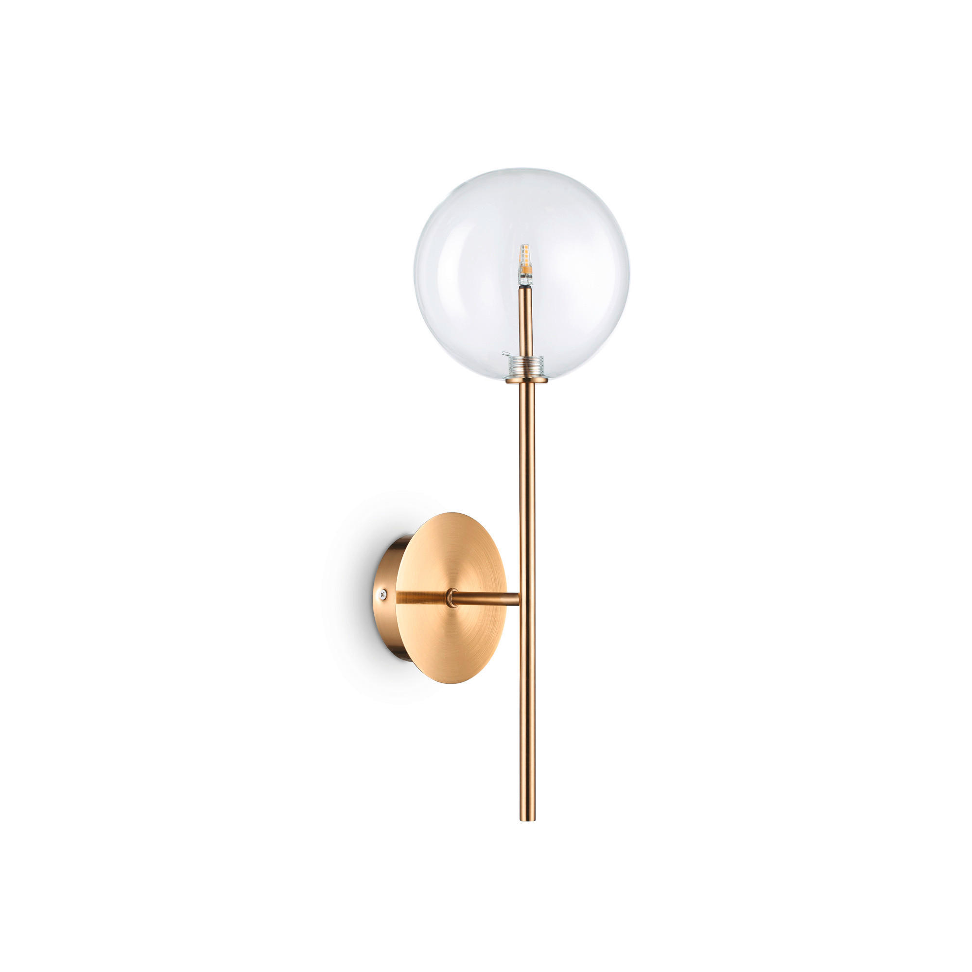 WANDLEUCHTE 13/18/45 cm   - Messingfarben, KONVENTIONELL, Glas/Metall (13/18/45cm) - Ideal Lux