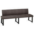 SITZBANK 200/86/60 cm Mikrofaser Schwarz, Dunkelgrau  - Dunkelgrau/Schwarz, Design, Textil/Metall (200/86/60cm) - Venda