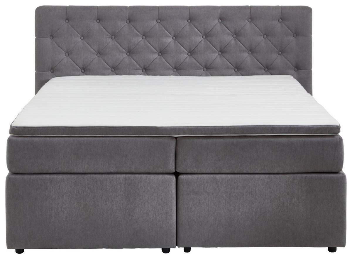 POSTEL BOXSPRING, 160/200 cm, šedá - šedá/černá, Moderní, textil/plast (160/200cm) - MID.YOU