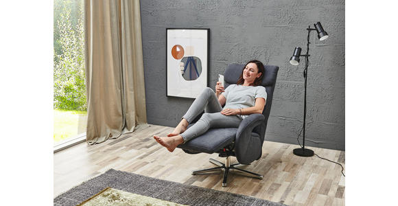 RELAXSESSEL in Textil Dunkelgrau - Chromfarben/Dunkelgrau, Design, Textil/Metall (74/112/84cm) - Cantus