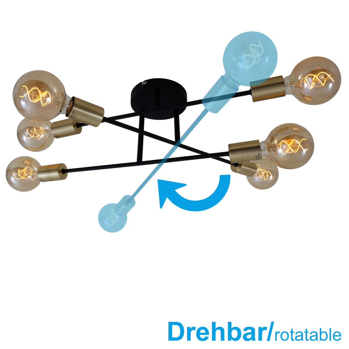 LED-TAKLAMPA 55,5/19,5 cm  - svart, Basics, metall (55,5/19,5cm)