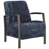 SESSEL Teddystoff Blau    - Blau/Schwarz, Design, Textil/Metall (65/83/80cm) - Ambia Home
