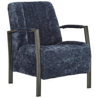 SESSEL Teddystoff Blau    - Blau/Schwarz, Design, Textil/Metall (65/83/80cm) - Ambia Home