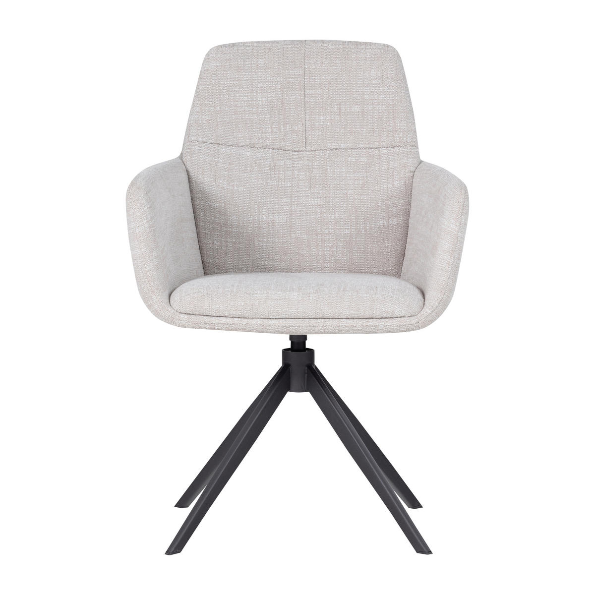 ARMLEHNSTUHL  Sitzfläche 360° drehbar Webstoff  Naturfarben  - Schwarz/Naturfarben, MODERN, Textil/Metall (61/88/63cm) - Livetastic