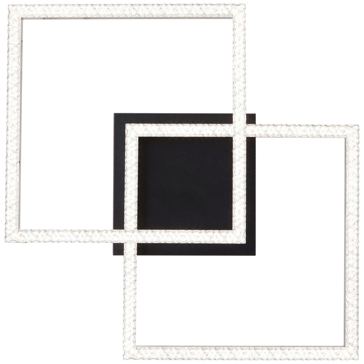 LED-DECKENLEUCHTE    41/41/7,7 cm  - Schwarz, Design, Kunststoff/Metall (41/41/7,7cm) - Brilliant