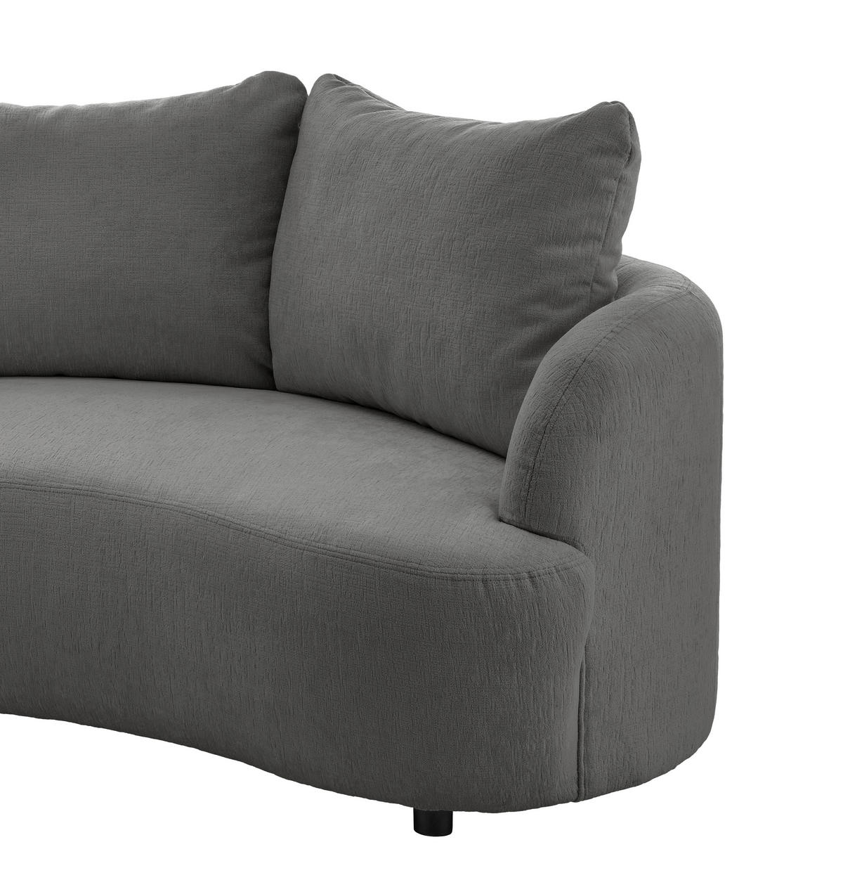 ECKSOFA in Mikrofaser Graubraun  - Graubraun/Schwarz, Modern, Kunststoff/Textil (250/139cm) - Livetastic