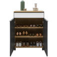 SCHUHSCHRANK furniert Anthrazit, Weiß, Eichefarben  - Eichefarben/Anthrazit, Design, Glas/Holzwerkstoff (84/108/37cm) - Dieter Knoll