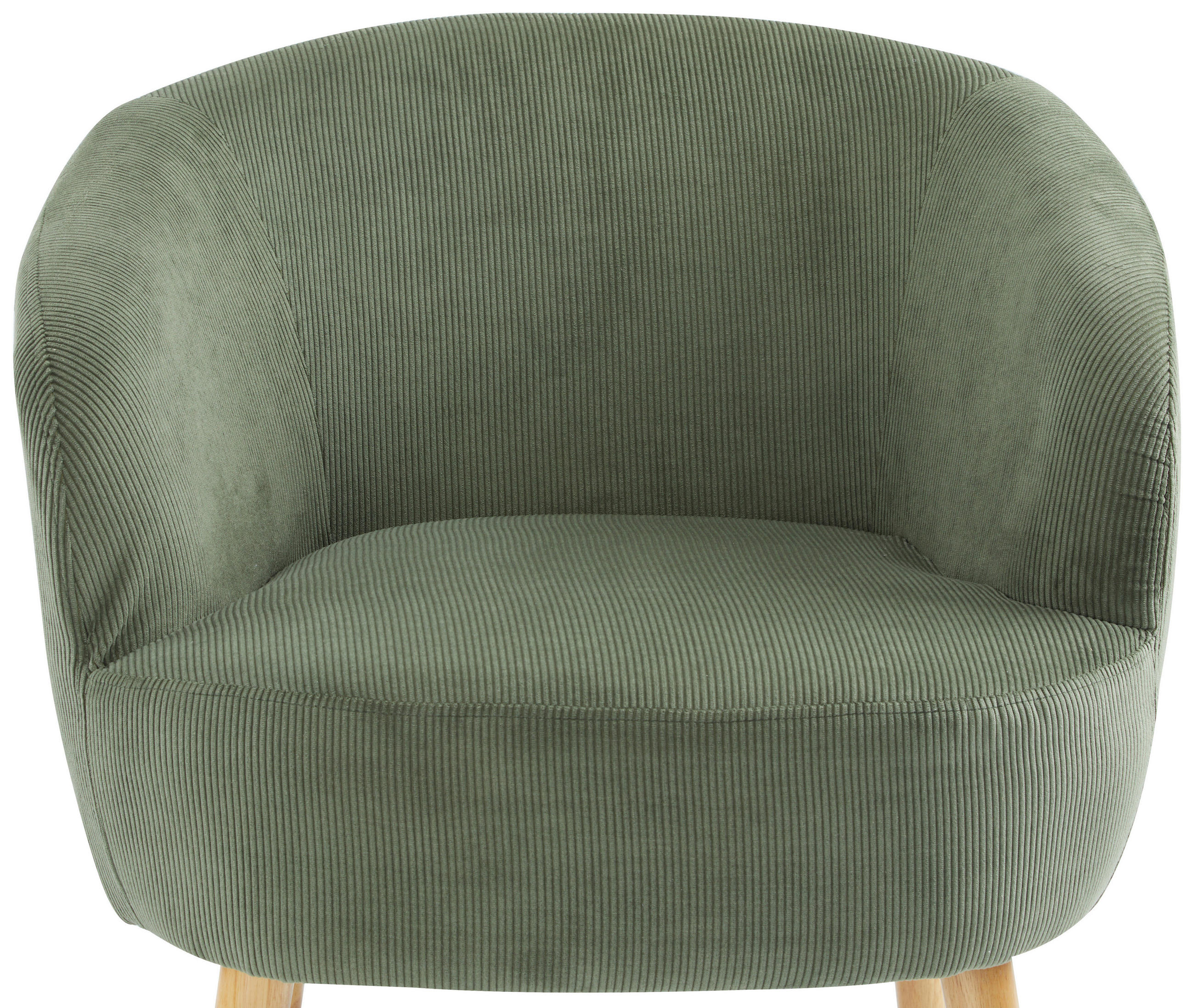 SESSEL Cord Grün, Ecru    - Ecru/Grün, Design, Holz/Textil (72/71/74cm) - MID.YOU