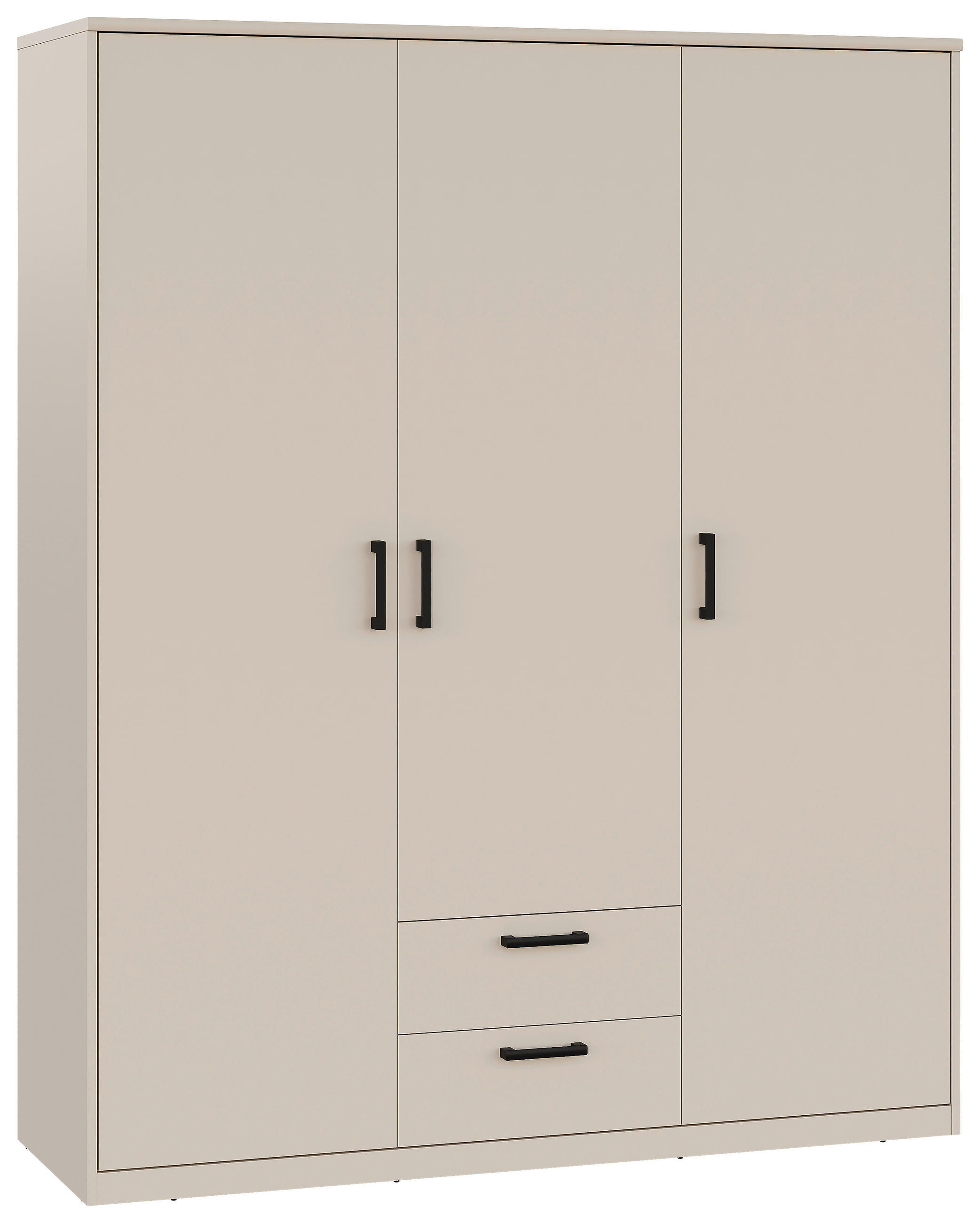 GARDEROB MED GÅNGJÄRN 157/194/54 cm 3-dörrar - svart/kashmir, Basics, metall/trämaterial (157/194/54cm) - Best Price