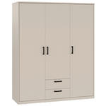 DREHTÜRENSCHRANK  in Kaschmir  - Kaschmir/Schwarz, Basics, Holzwerkstoff/Metall (157/194/54cm) - Xora