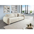 SCHLAFSOFA Flachgewebe Beige  inkl. Zierkissen, Rückenkissen, Bettkasten, Schlaffunktion, Rücken echt, Liegefläche im Originalstoff  - Beige/Schwarz, KONVENTIONELL, Kunststoff/Textil (250/74/92cm) - Carryhome