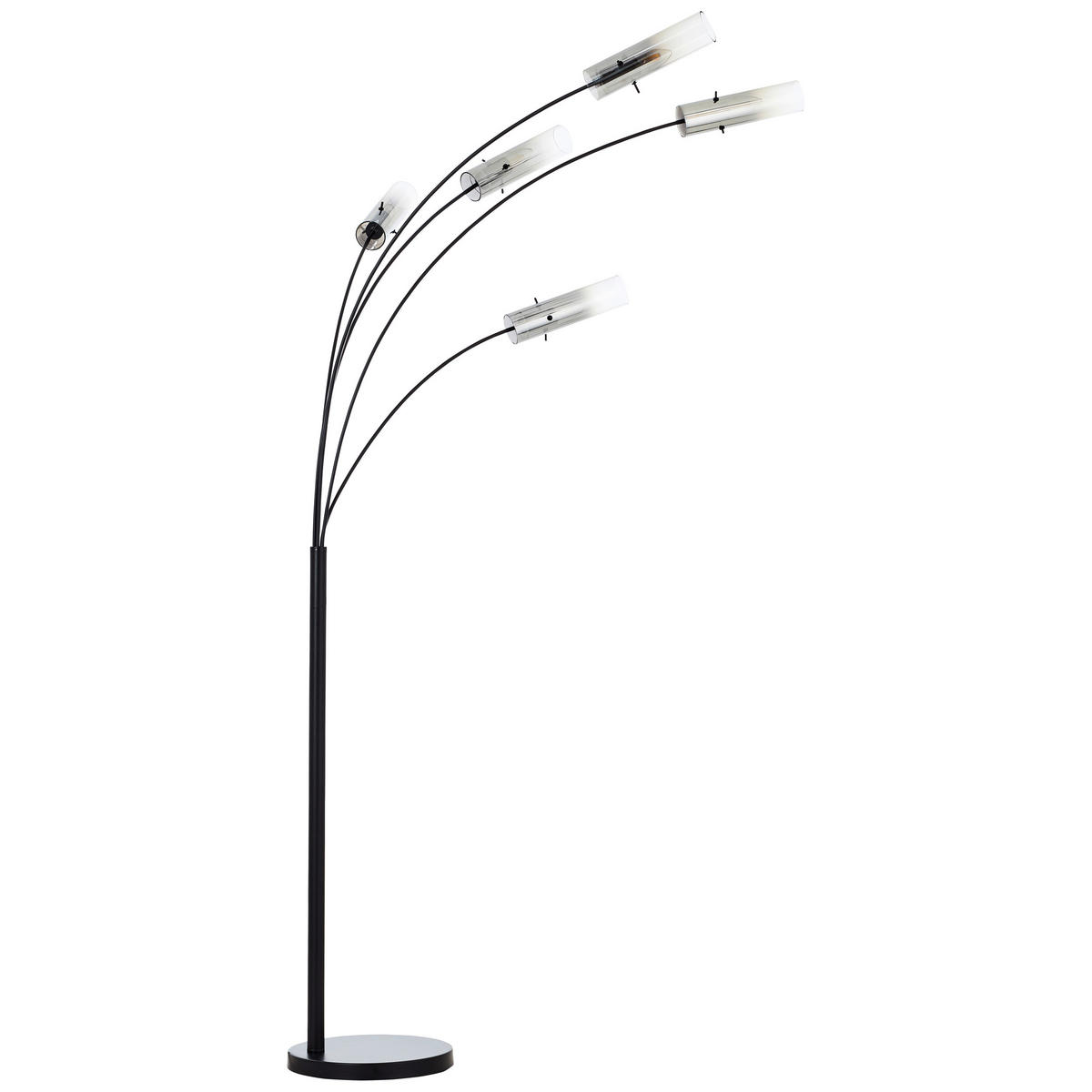 BOGENLEUCHTE - Schwarz/Grau, Design, Glas/Metall (200cm) - Brilliant