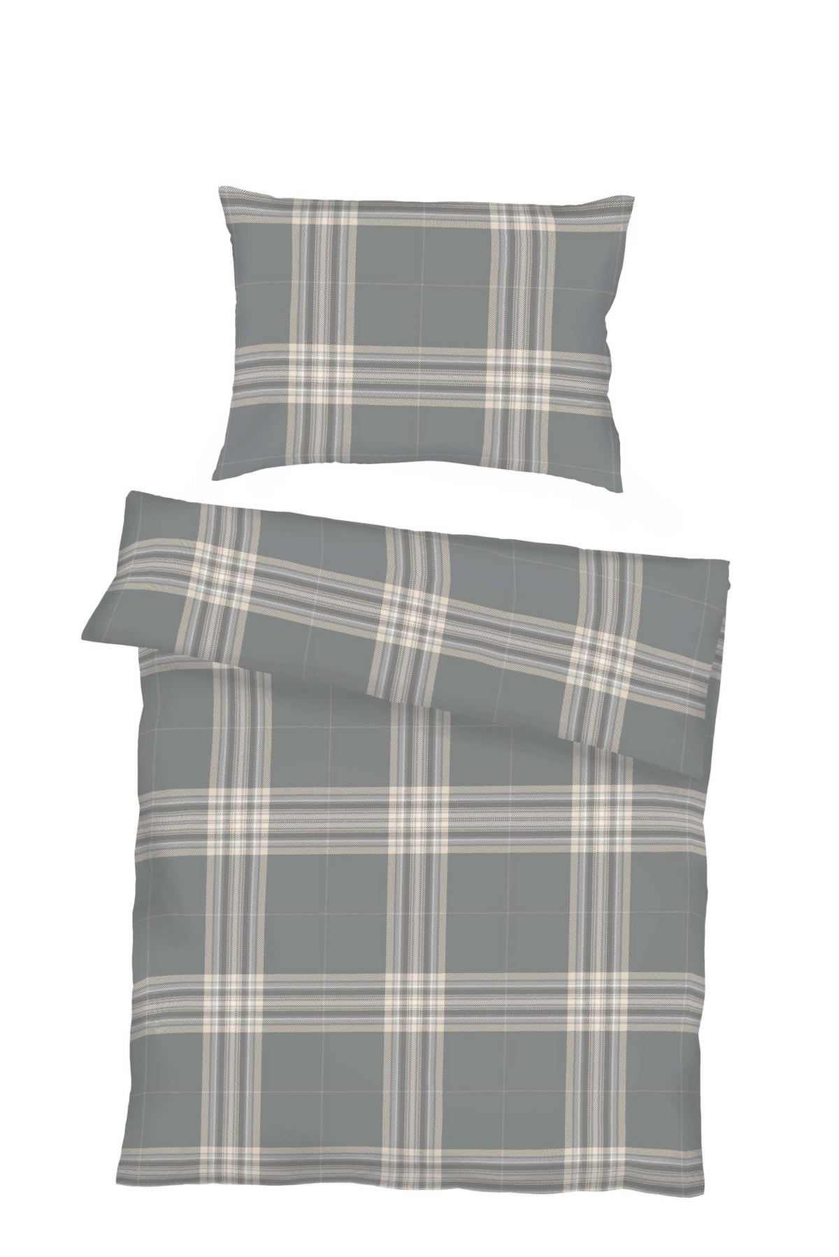 BETTWÄSCHE Pure Flanell 140/200 cm  - Anthrazit, Design, Textil (140/200cm) - Kaeppel