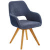 ARMLEHNSTUHL  in Mikrofaser, Flachgewebe  - Blau/Wildeiche, Design, Holz/Textil (56/86/64cm) - Lomoco