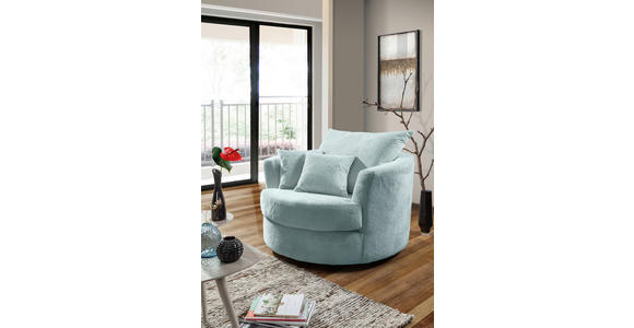 SESSEL in Plüsch Mintgrün  - Schwarz/Mintgrün, KONVENTIONELL, Textil/Metall (115/72/115cm) - Carryhome