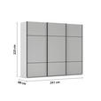 SCHWEBETÜRENSCHRANK 242/223/68 cm 3-türig Grau  - Schwarz/Grau, KONVENTIONELL, Holzwerkstoff/Metall (242/223/68cm) - Novel