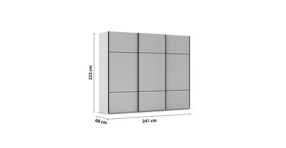 SCHWEBETÜRENSCHRANK 242/223/68 cm 3-türig Grau - Schwarz/Grau, KONVENTIONELL, Holzwerkstoff/Metall (242/223/68cm) - Novel