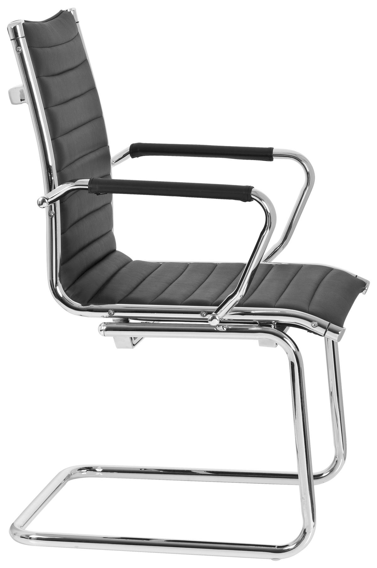 KONFERENČNI STOL kovina, tekstil črna  - srebrne barve/črna, Basics, kovina/tekstil (54/90/50cm) - MID.YOU