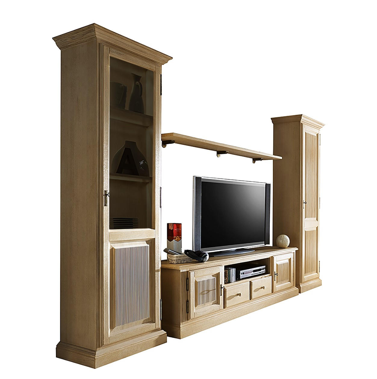 WOHNWAND 4-teilig  in Beige  340/217/47 cm  - Beige, Design, Holz (340/217/47cm) - Livetastic