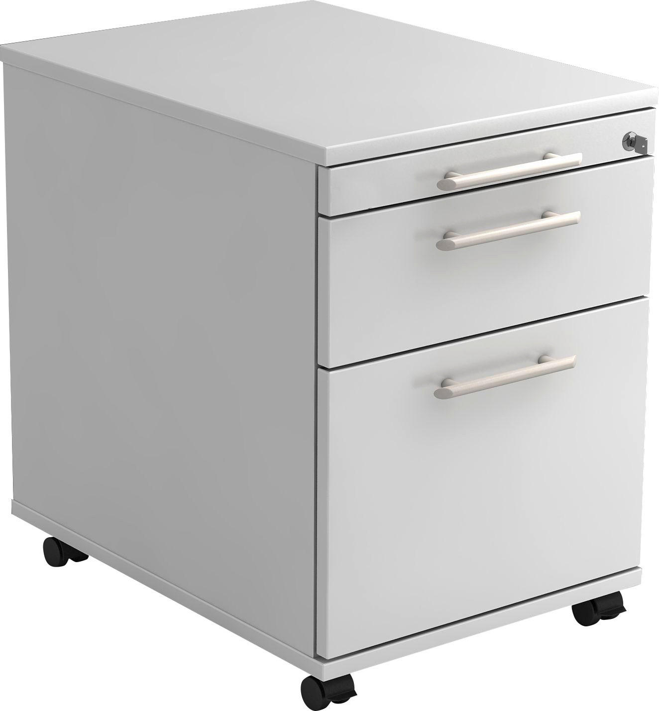ROLLCONTAINER Weiß - Alufarben/Weiß, KONVENTIONELL, Holzwerkstoff/Kunststoff (42,8/59/58cm) - Venda