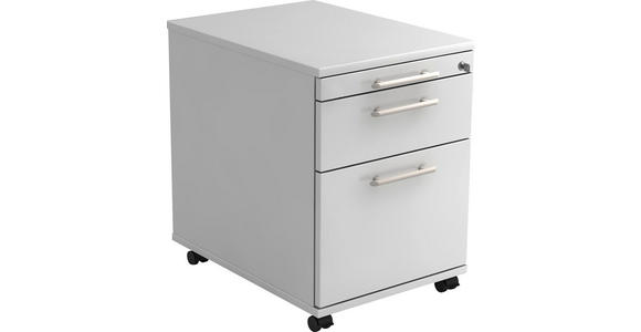 ROLLCONTAINER 42,8/59/58 cm - Alufarben/Weiß, KONVENTIONELL, Holzwerkstoff/Kunststoff (42,8/59/58cm) - Venda
