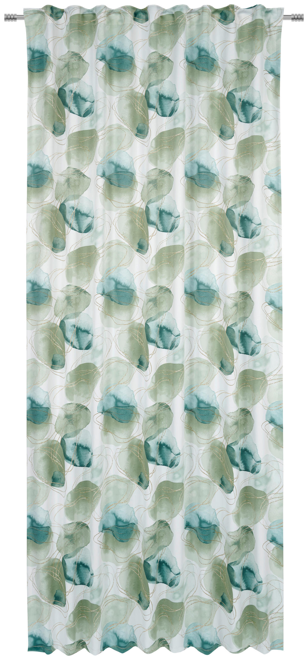 GOTOVA ZAVJESA zelena, boje petroleja 140/245 cm   - zelena/boje petroleja, Design, tekstil (140/245cm) - Esposa