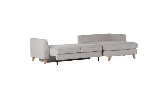 ECKSOFA Beige Flachgewebe - Beige/Buchefarben, Design, Holz/Textil (271/165cm) - Carryhome