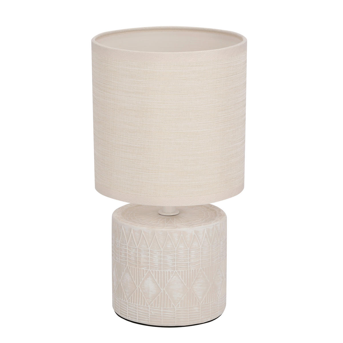 BORDSLAMPA Dina 14/14/26 cm   - beige, Klassisk, metall/textil (14/14/26cm)