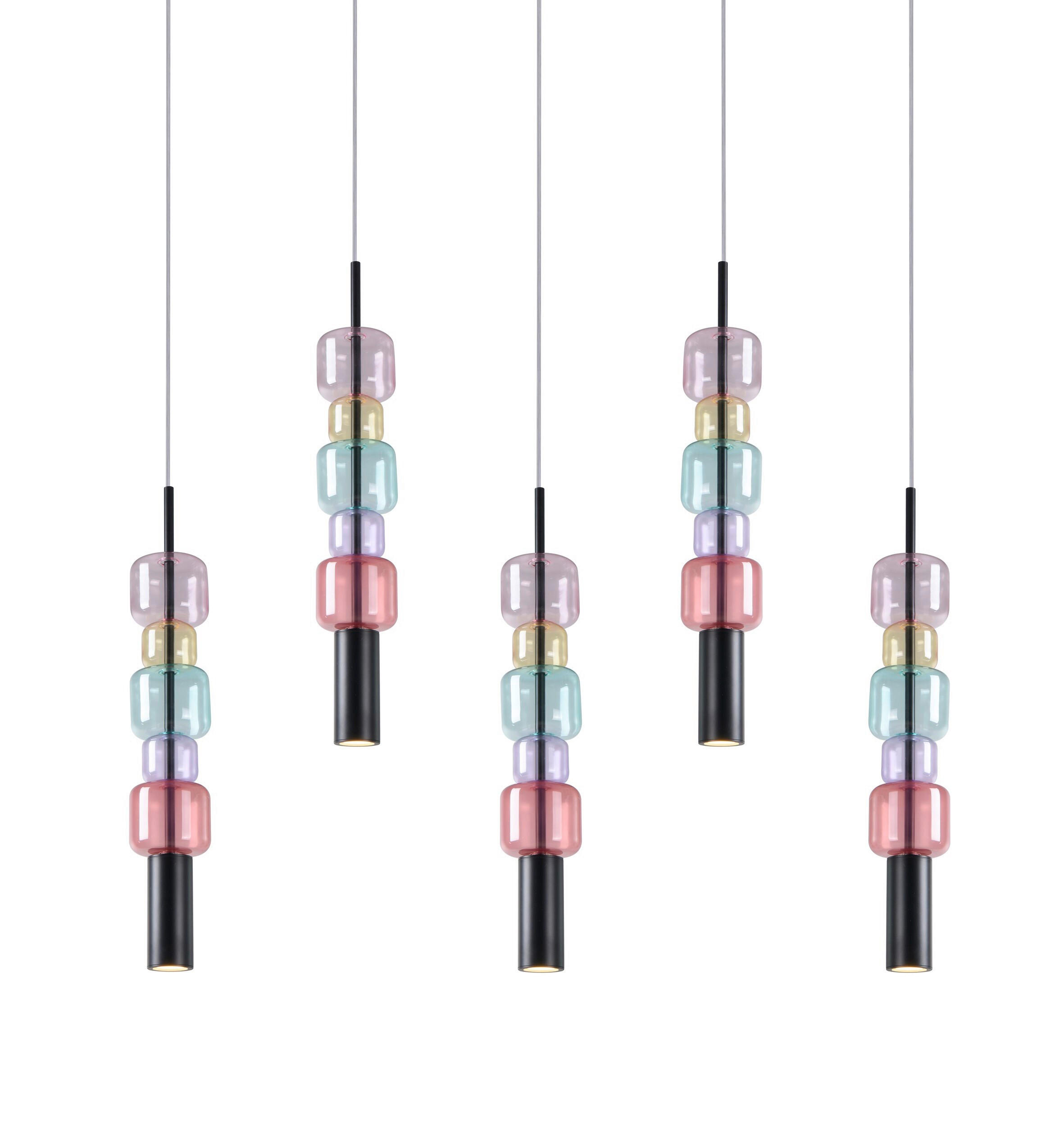 Kare-Design Hängeleuchte Candy Bar Mehrfarbig, Schwarz 100x61x10 cm