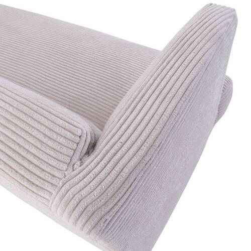 SITZBANK 190/83/70 cm Cord Creme, Weiß Holz  - Creme/Schwarz, Design, Holz/Textil (190/83/70cm) - Landscape