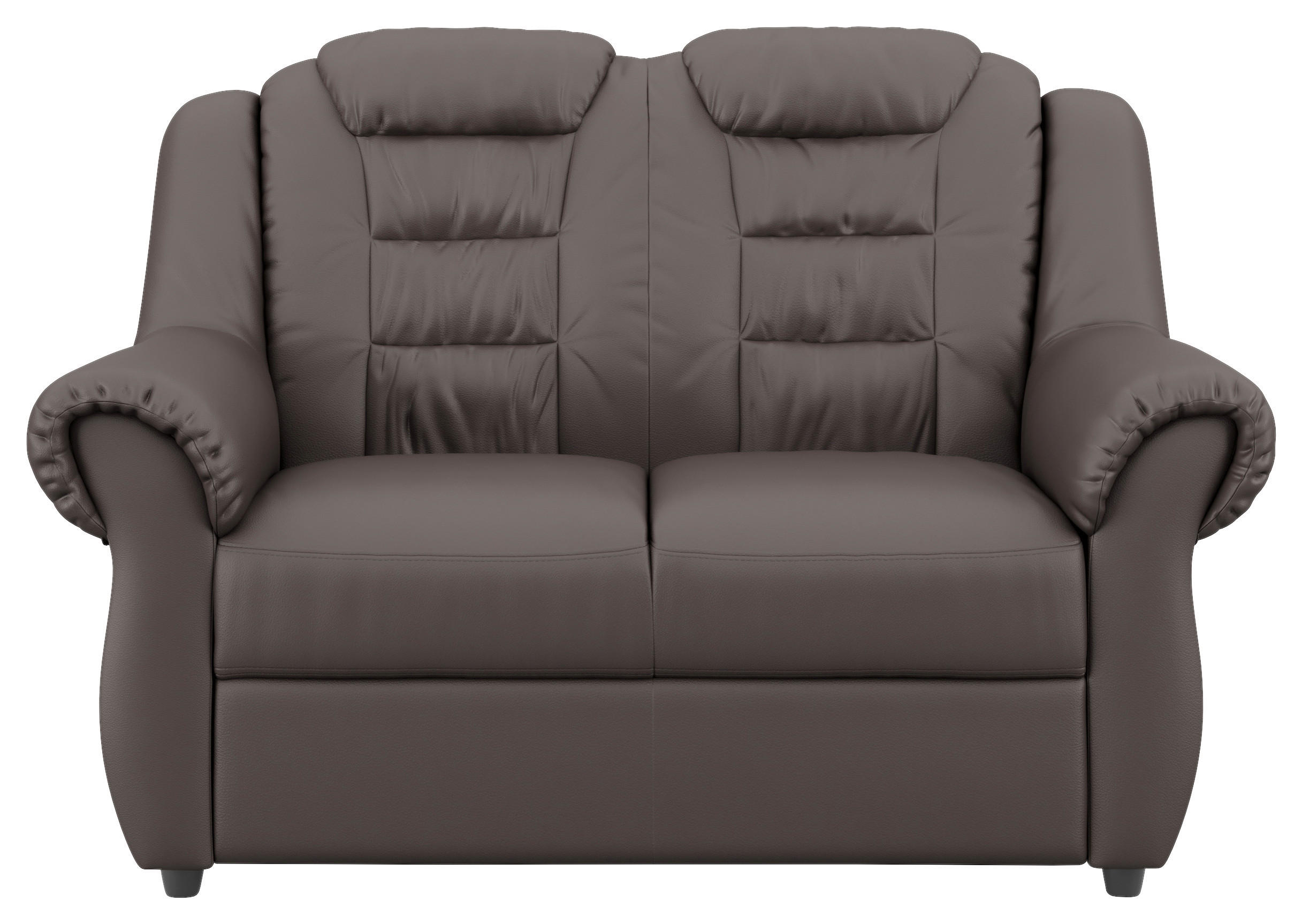 2-SITZER-SOFA in Lederlook Braun  - Schwarz/Braun, KONVENTIONELL, Kunststoff/Textil (145/102/101cm) - Livetastic