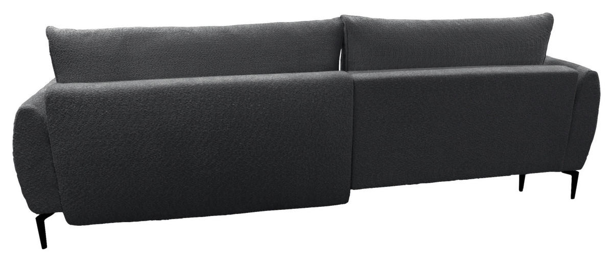 ECKSOFA Dunkelgrau Bouclé  - Dunkelgrau/Creme, Design, Textil/Metall (204/273cm) - MID.YOU