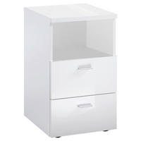 NACHTSCHRANK 35/62/40 cm  - Chromfarben/Weiß Hochglanz, Basics, Holzwerkstoff/Kunststoff (35/62/40cm) - Carryhome