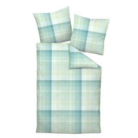 POSTELJNINA MILANO 135/200 cm mako saten rumena, zelena, turkizna, žajbljevo zelena  - turkizna/rumena, Konvencionalno, tekstil (135/200cm) - Janine