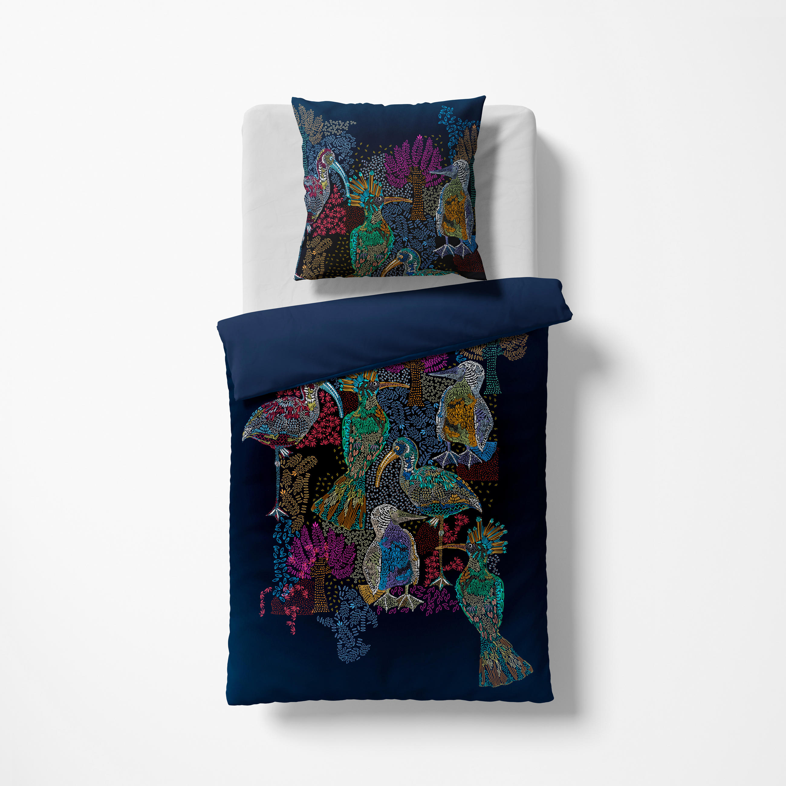 BETTWÄSCHE 2-teilig Black Premium Jersey Interlock-Jersey 155/200 cm  - Blau, Design, Textil (155/200cm) - Fleuresse