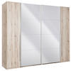 SCHWEBETÜRENSCHRANK 270/225/61 cm 4-türig Eiche San Remo  - Alufarben/Eiche San Remo, KONVENTIONELL, Glas/Holzwerkstoff (270/225/61cm) - Ti'me